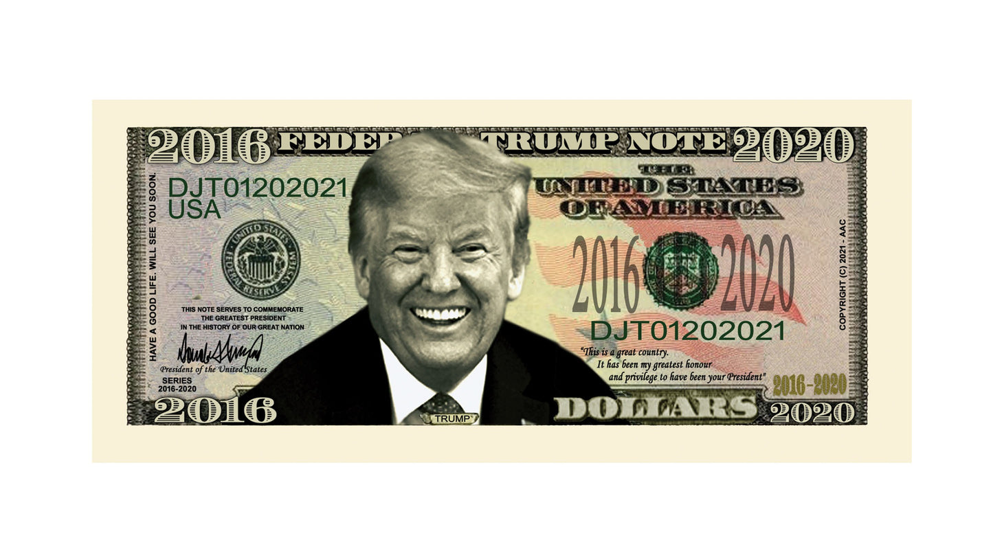 Donald Trump 2016 – 2020 “Farewell Mr. President” Limited Edition Novelty Dollar Bill