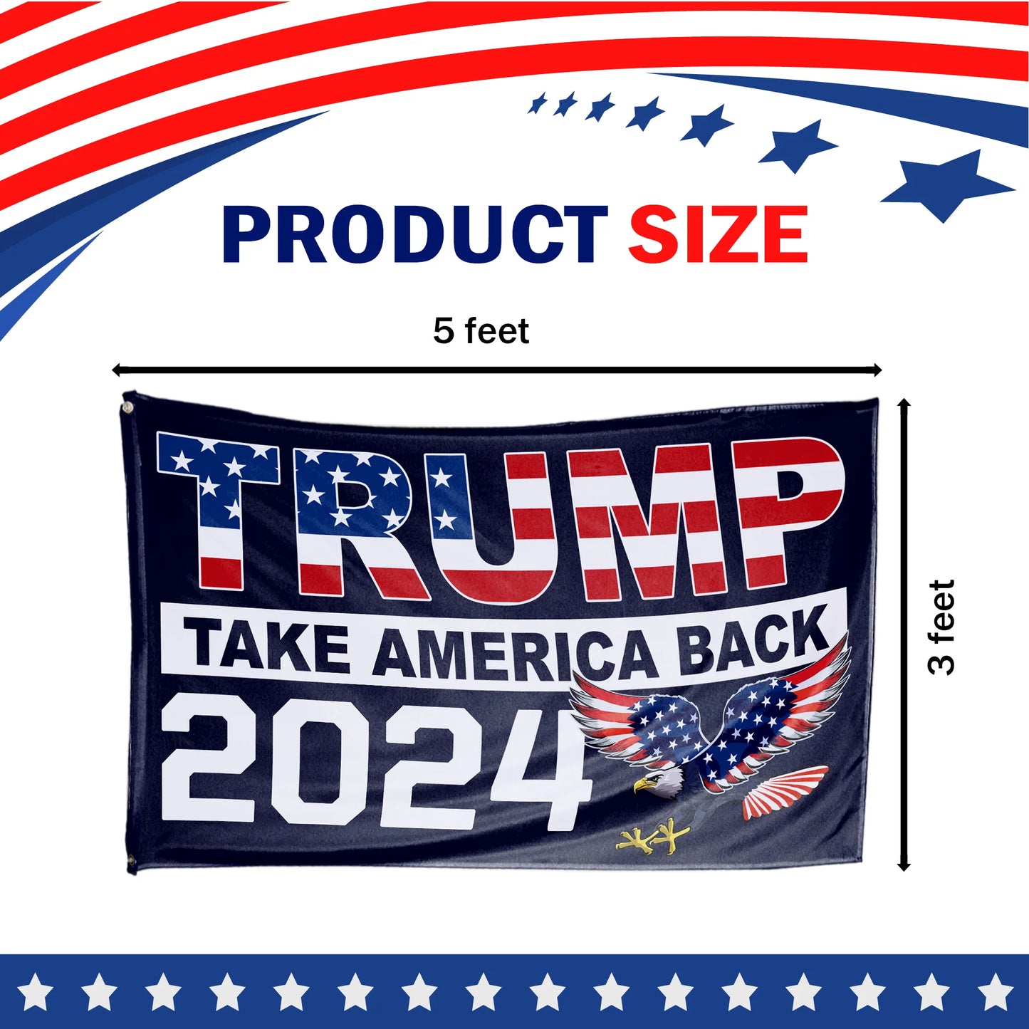 Trump 2024 Flag Take America Back Eagle Vote Donald Trump Flags For Sale