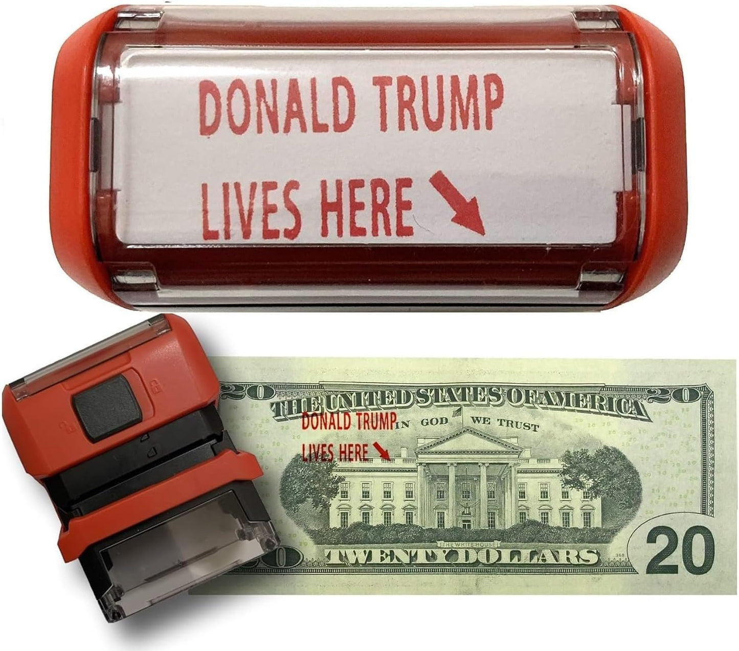 Donald Trump's House Stamp Self Inking Rubber Stamp with Red Ink and Arrow