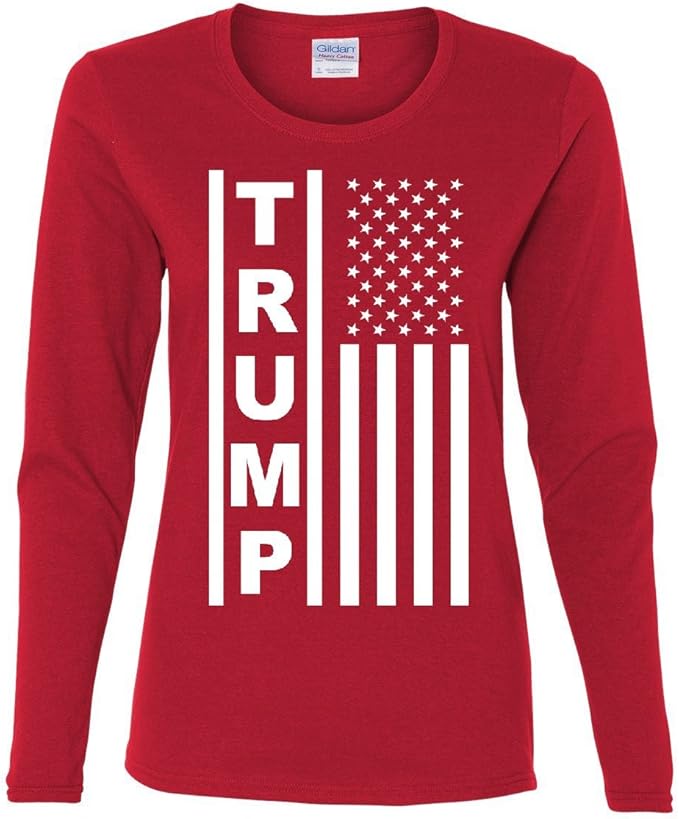 Trump Flag MAGA Republican Women's Long Sleeve T-Shirt Tee