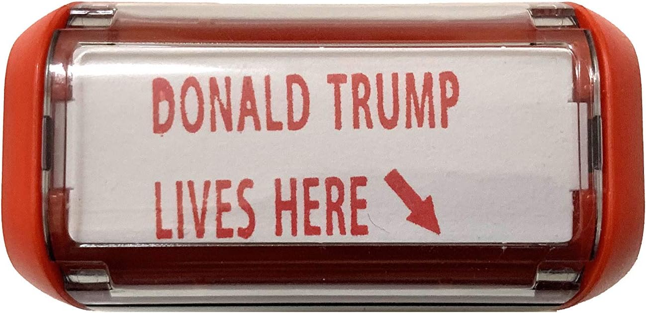 Donald Trump's House Stamp Self Inking Rubber Stamp with Red Ink and Arrow