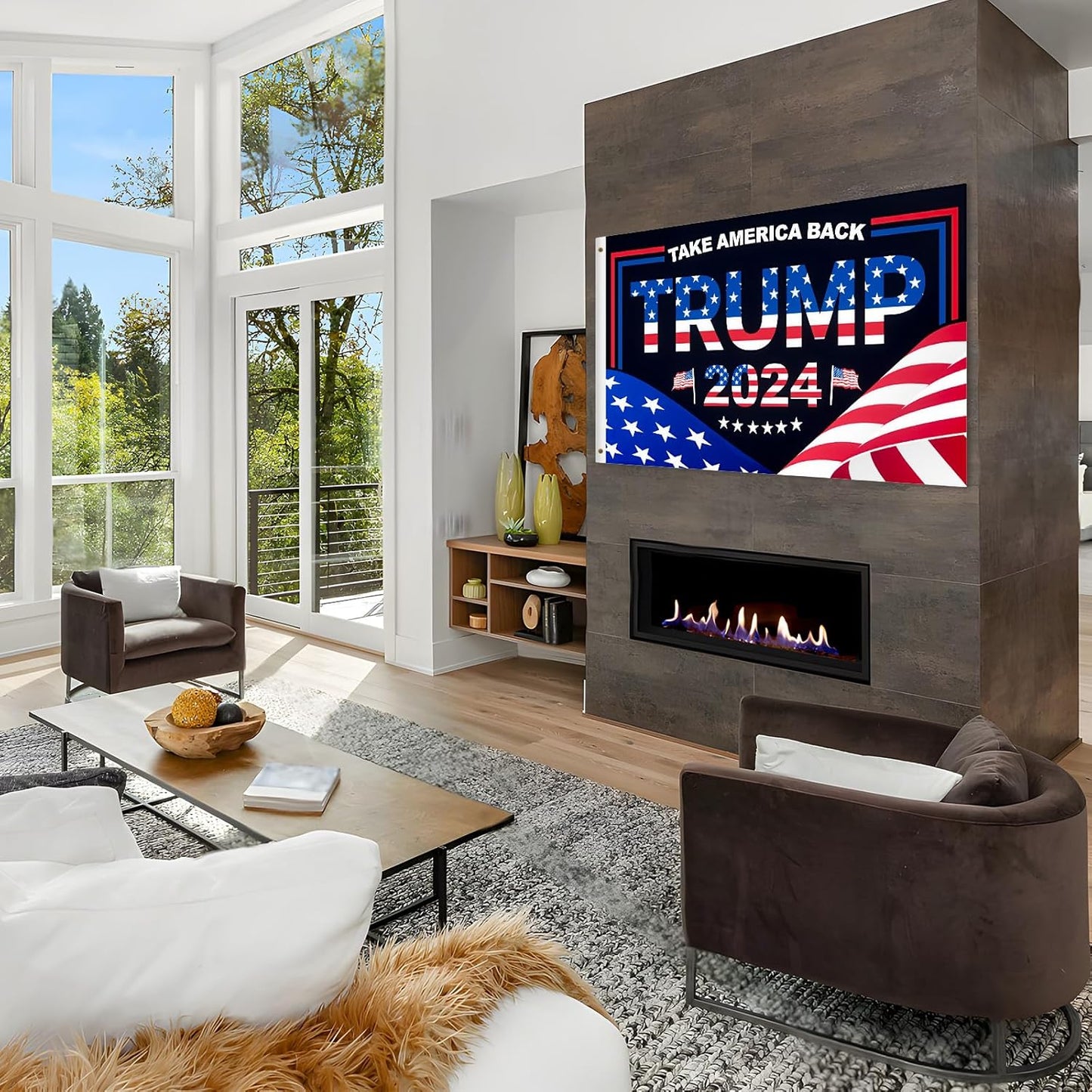Trump 2024 Flag 3x5 FT President Trump Flag Take America Back Banner Indoor Outdoor 1 Ply With Vivid Patriotic Colors Design UV & Fade Resistant 2 Brass Grommets