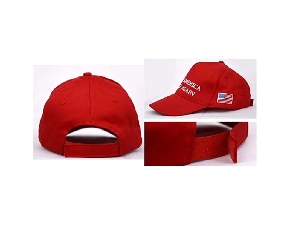 MAGA Make America Great Again Donald Trump USA Flag Baseball Cap Hat RED
