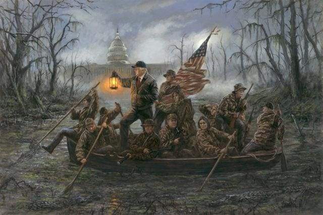 Artist’s Painting of Trump ‘Crossing the Swamp’