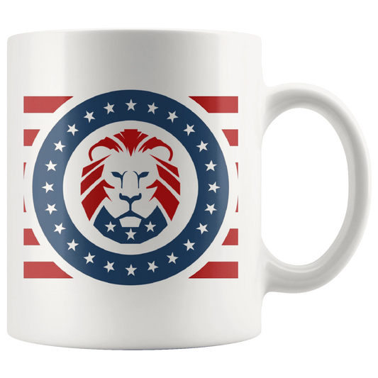 Trump MAGA Lion - USA Patriotic Red, White, Blue Mug