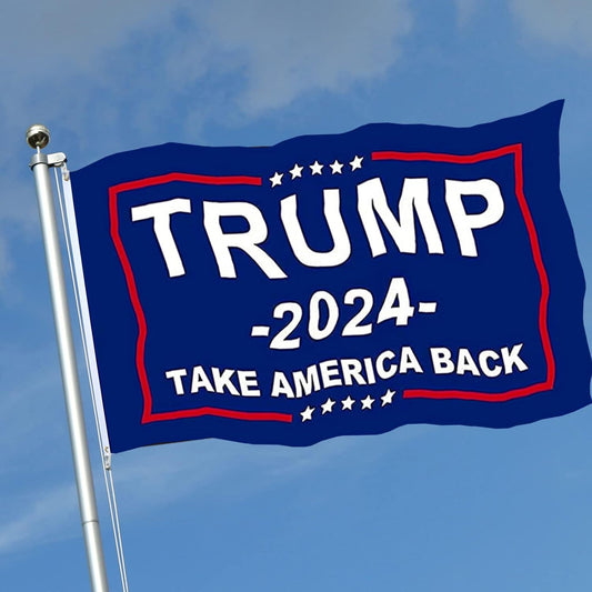 Trump 2024 Flag 3x5 Outdoor Double Sided 3 Ply-Donald Trump Take America Back Flags Vivid Color Clear Pattern Reinforcement Sewing Durable Polyester
