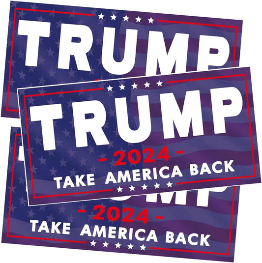 SBB 3 Pack Trump 2024 Sticker, 8 inches x4 inches Big Trump Letters Car Decal, President Donald Trump Take America Back 2024 Bumper Sticker Fadeproof Vinyl for Car, Truck, Window, Laptop