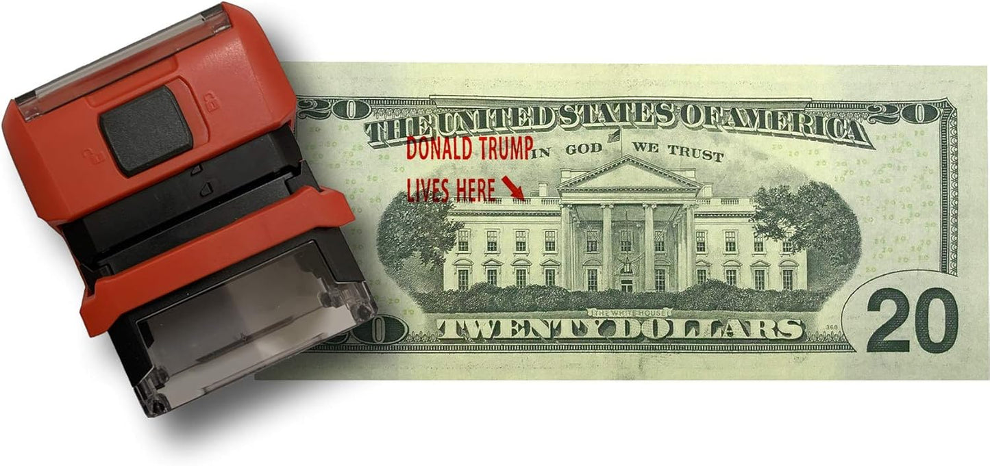 Donald Trump's House Stamp Self Inking Rubber Stamp with Red Ink and Arrow