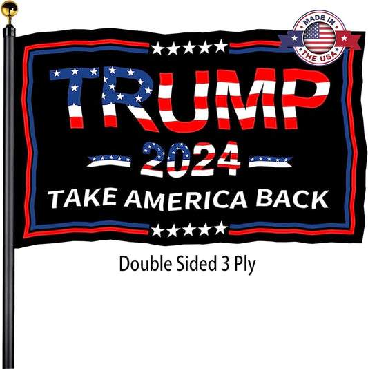 Trump 2024 Flags 3x5 Outdoor Made in USA-Double Sided 3 Ply Heavy Duty Take America Back Trump 2024 Flags Banner for Outside with 2 Brass Grommets UV protection Fade Resistant for Indoor Outdoor