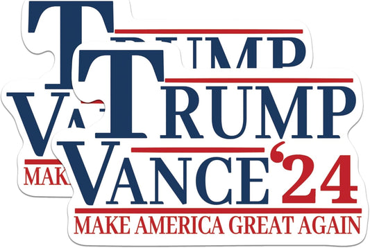 (2 Pack) Trump Vance 2024 Stickers - Trump for President 2024-2024 Election - 5 Inches On Longest Side - Premium Vinyl - for Cars, Trucks, Skateboards, Laptops - Made in USA - TV003
