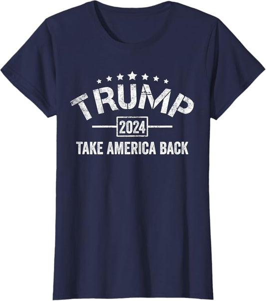 Donald Trump 2024 Take America Back 4th Of July Election T-Shirt (Woman)