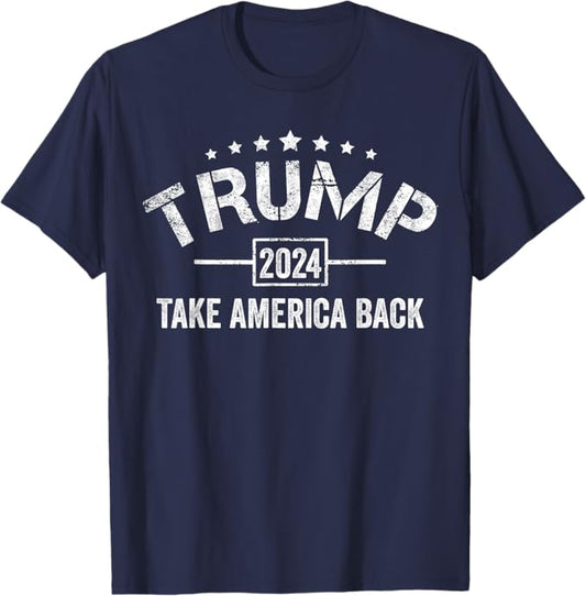 Donald Trump 2024 Take America Back 4th Of July Election T-Shirt (Man)