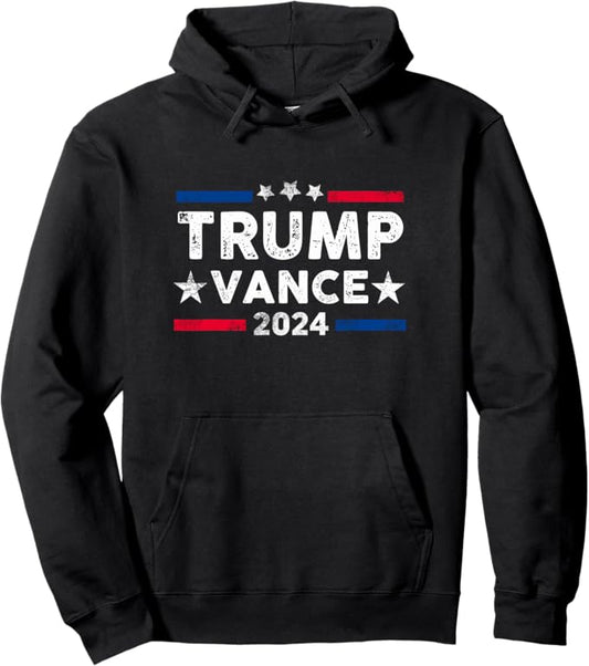 Trump Vance 2024 US Flag Vintage - Election President 2024 Pullover Hoodie