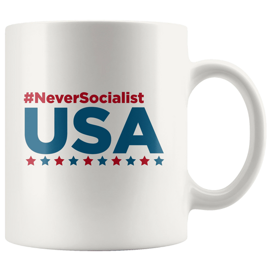Never Socialist USA Trump MAGA Mug